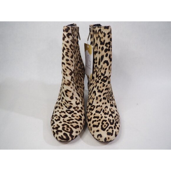 Sam Edelman Tan Animal Print Dyed Cow Fur Corra Ankle Boots W/ Block Heel, Sz 8 - Picture 2 of 13